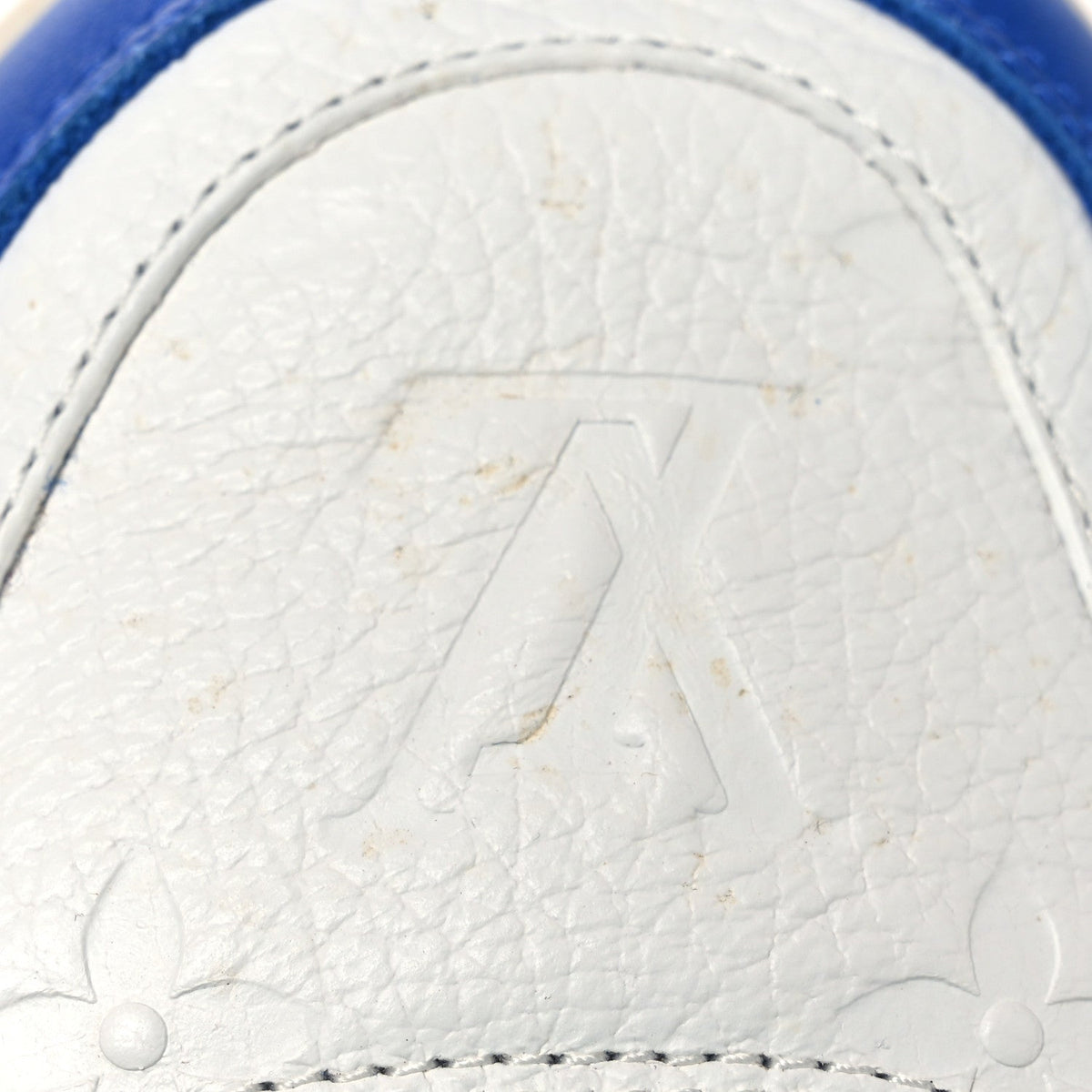 Calfskin Embossed Monogram Mens LV Trainer Sneakers 8.5 Blue