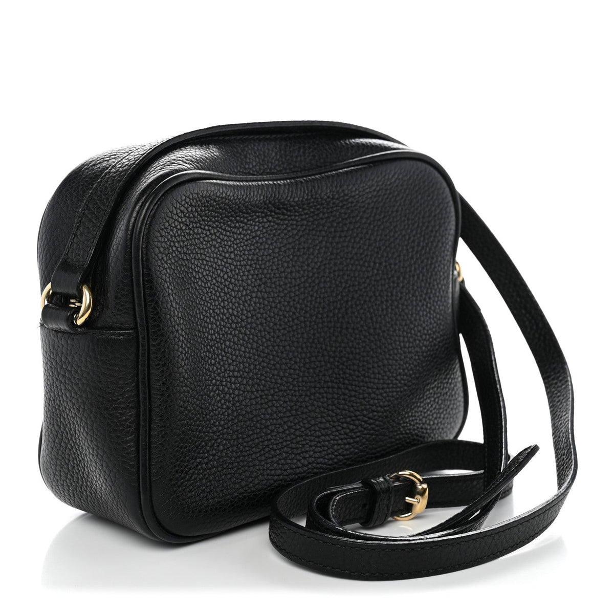 Pebbled Calfskin Small Soho Disco Bag Black