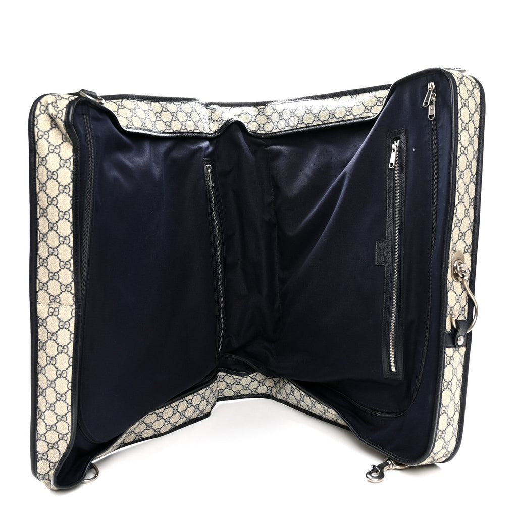 GG Supreme Monogram Web Savoy Garment Bag Beige Blue