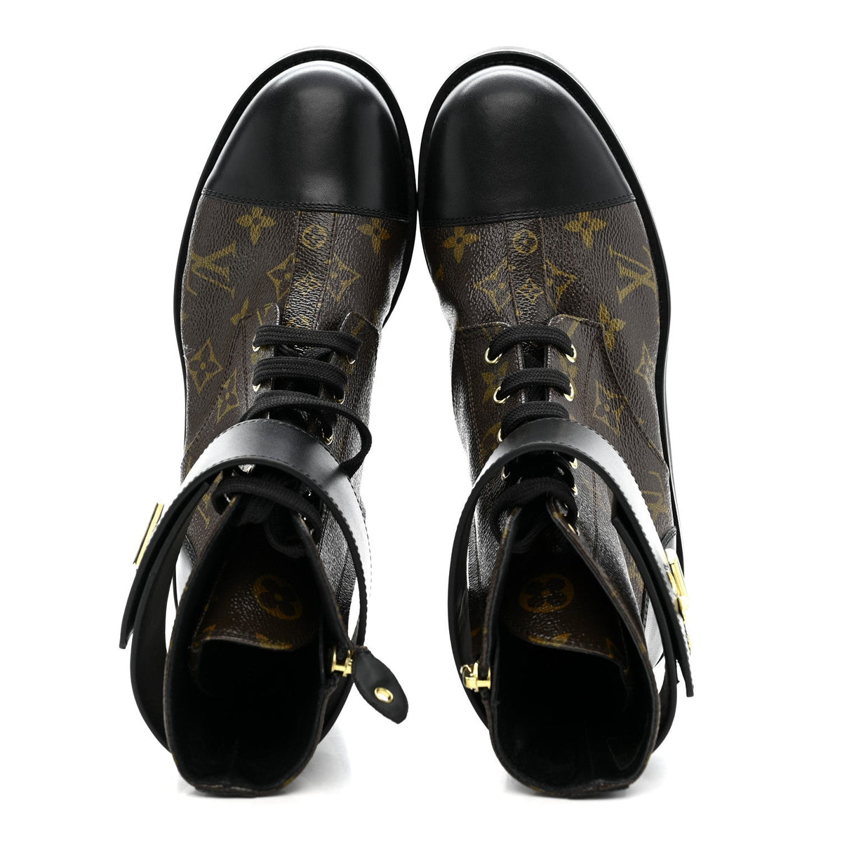 Calfskin Monogram Wonderland Flat Ranger Boots 39 Black