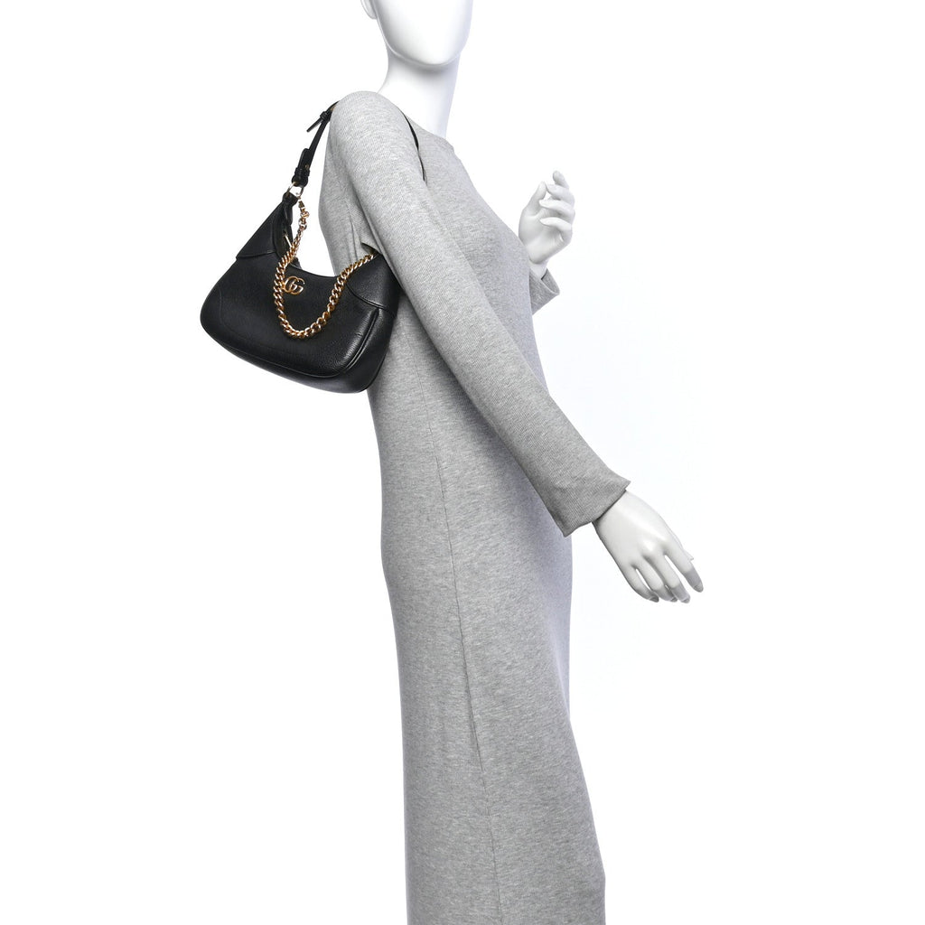 Goatskin Small Aphrodite Shoulder Bag Black