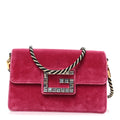 Velvet Crystal Square G Shoulder Bag Light Raspberry Rose