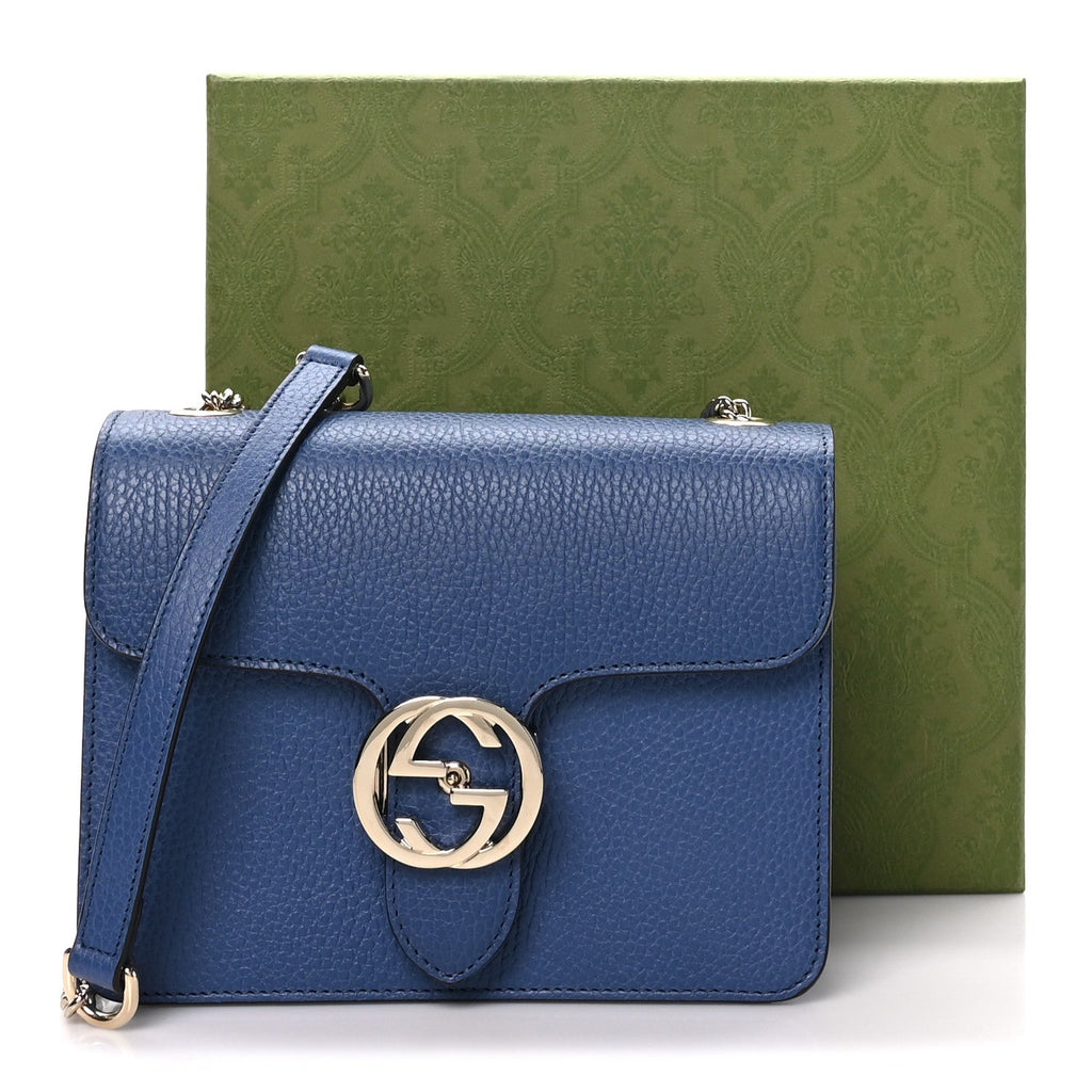 Dollar Calfskin Small Interlocking G Shoulder Bag Caspian