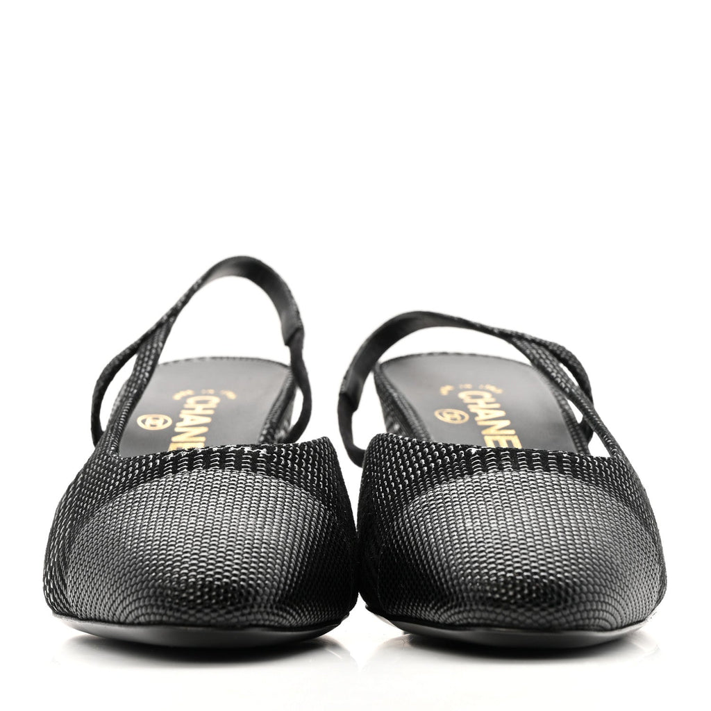 Suede Kidskin Cap Toe CC Slingback Pumps 39 Black