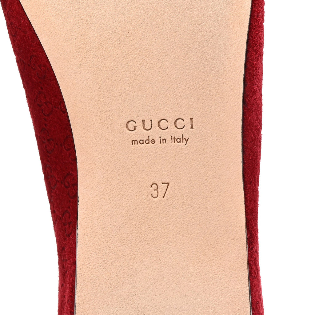 Suede Micro GG Horsebit Womens Kensington Moccasin Loafers 37 Rosso Ancora