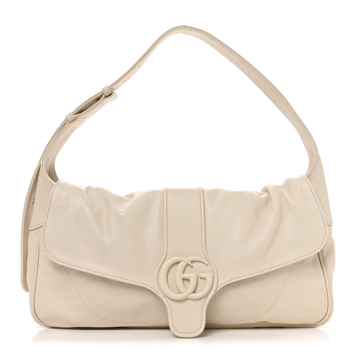 Goatskin Small GG Monochrome Aphrodite Shoulder Bag Mystic White