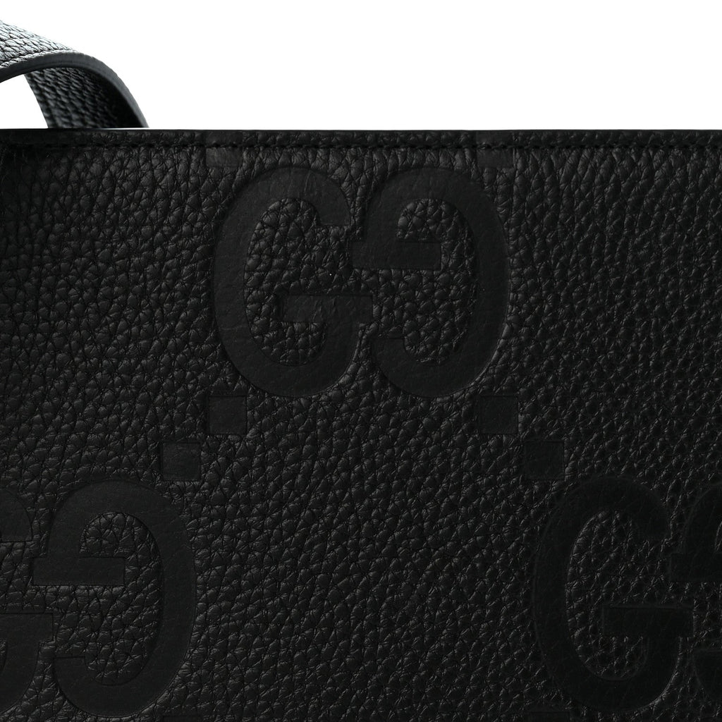 Monogram Jumbo GG Textured Dollar Calfskin Crossbody Bag Black