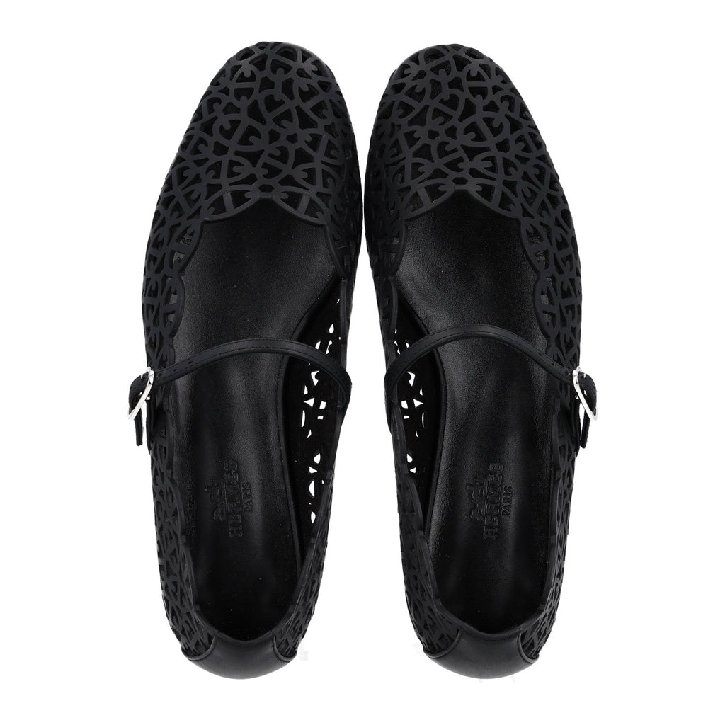 Calfskin Chaine d'Ancre Meli Ballet Flats 36 Black