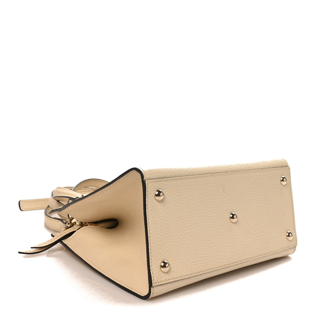 Dollar Calfskin Medium Soho Top Handle Satchel Ivoire
