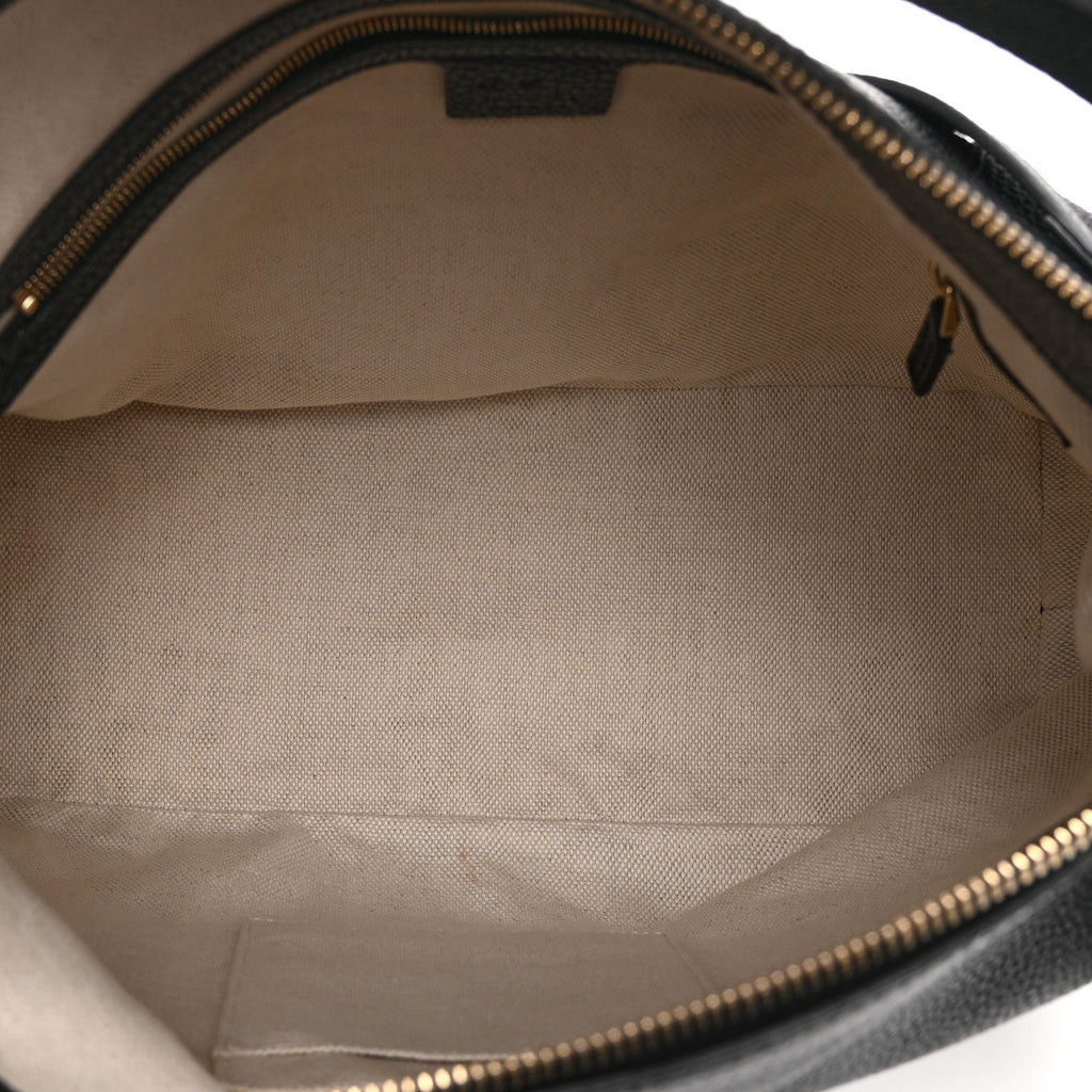 Pebbled Calfskin Large Soho Hobo Black