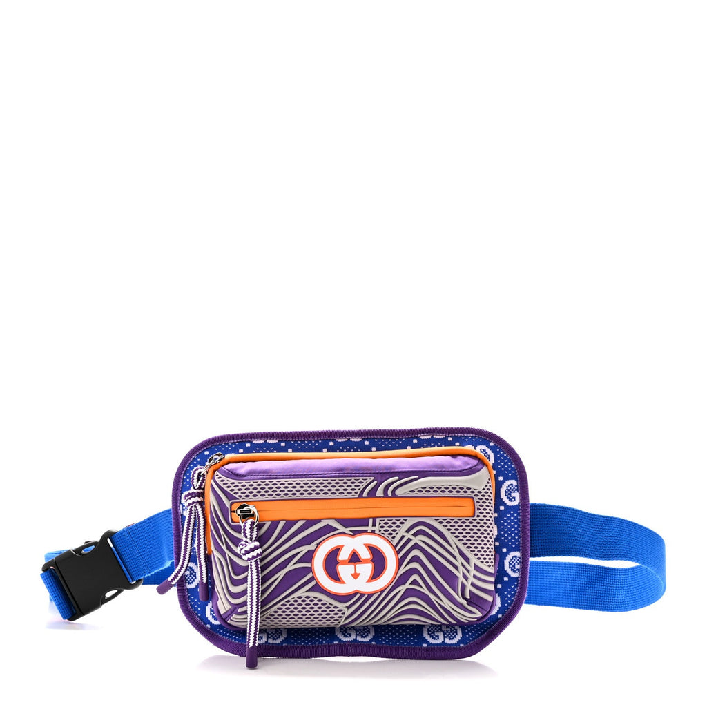 Jersey GG Monogram All Over Sporty Belt Bag Grey White Multicolor