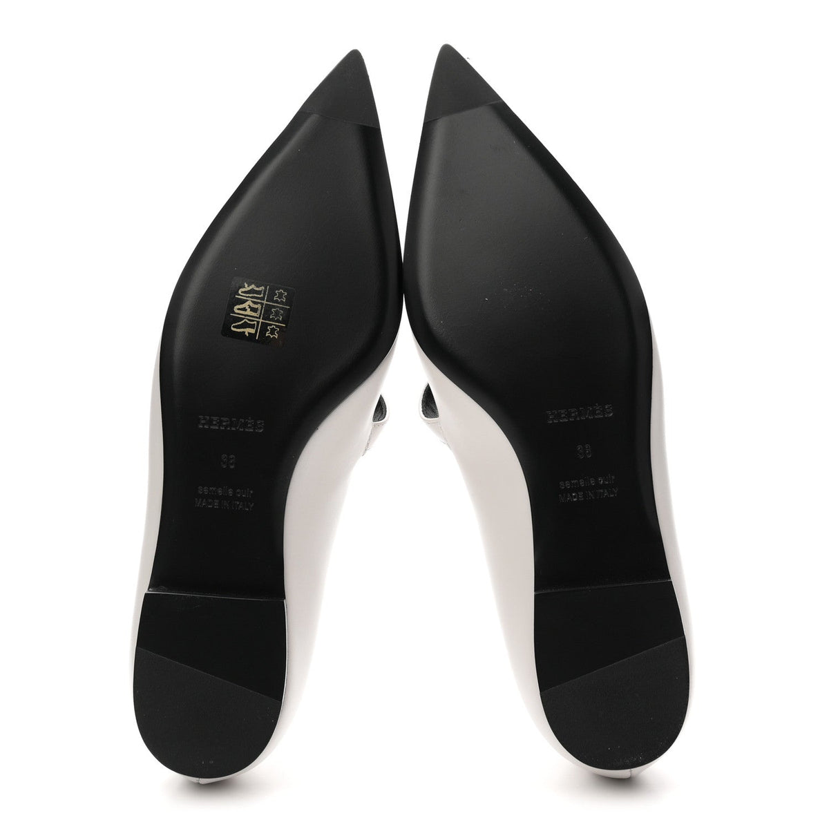 Calfskin Kelly Ballet Flat 38 Gris Clair
