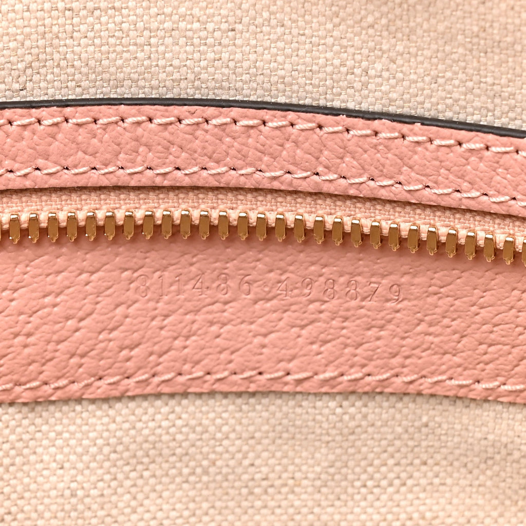 GG Supreme Monogram Textured Dollar Calfskin Web Medium Savoy Duffle Bag Rose Pink