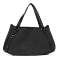 Monogram Denim Medium Abbey Shoulder Bag Black