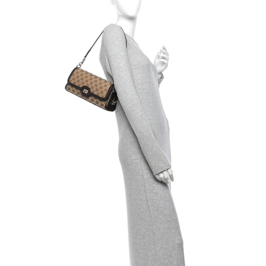 GG Monogram Small Luce Shoulder Bag Beige Ebony