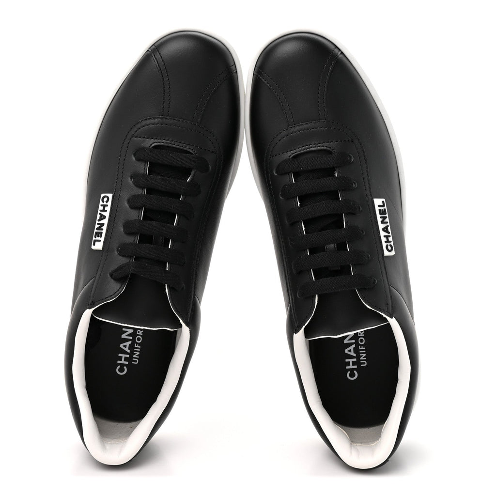 Calfskin CC Uniform Womens Sneakers 39 Black