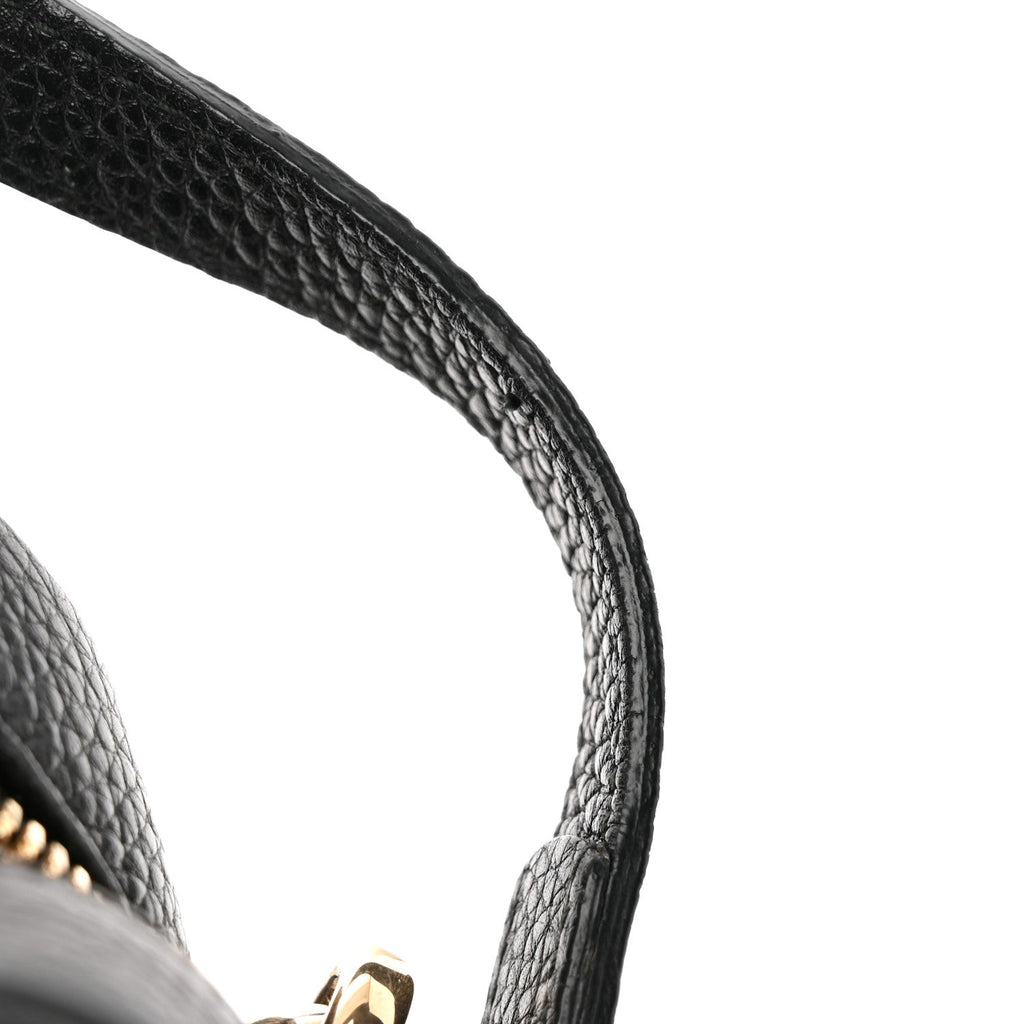 Pebbled Calfskin Soho Disco Bag Black