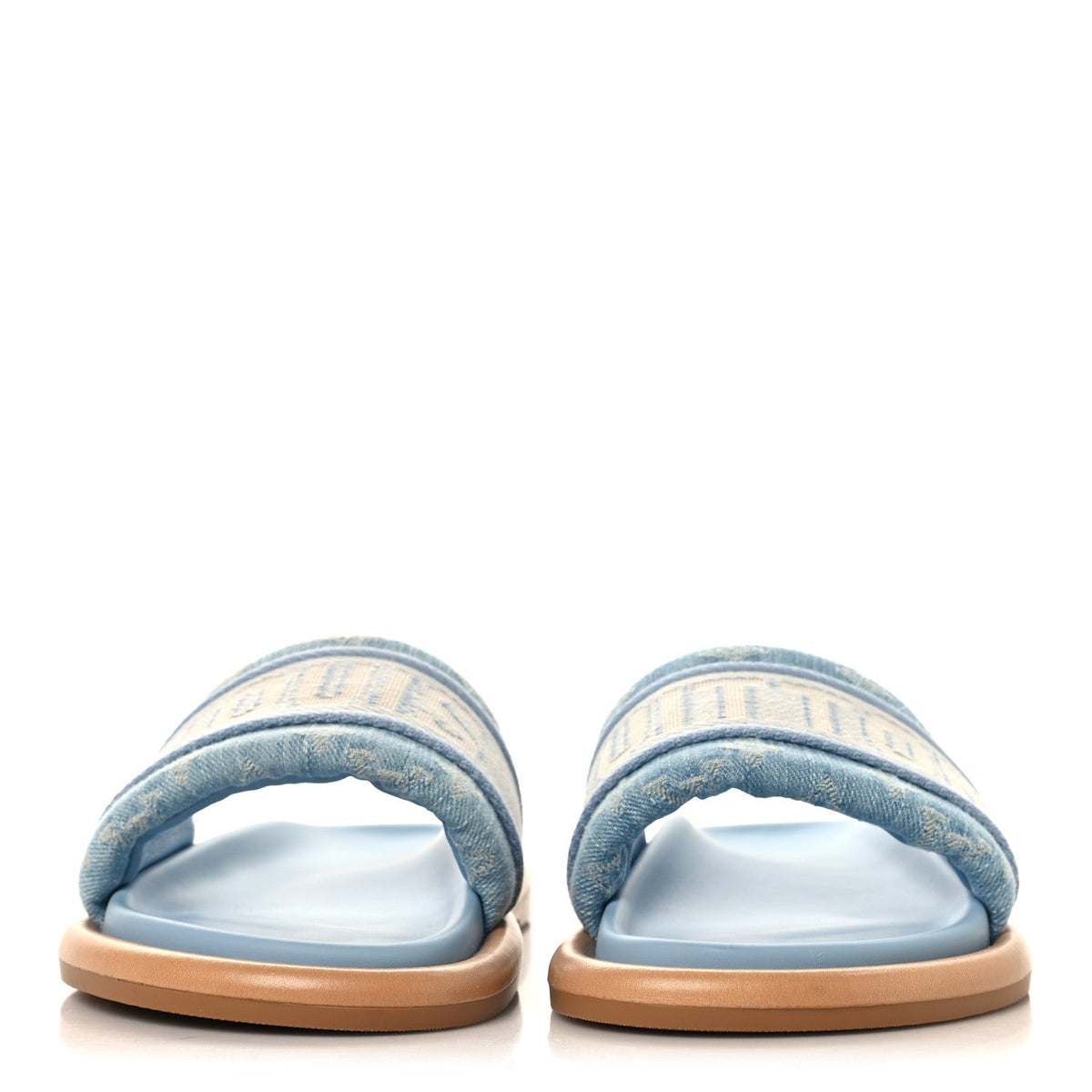 Monogram Denim LV Bliss Womens Comfort Mules 39 Turquoise