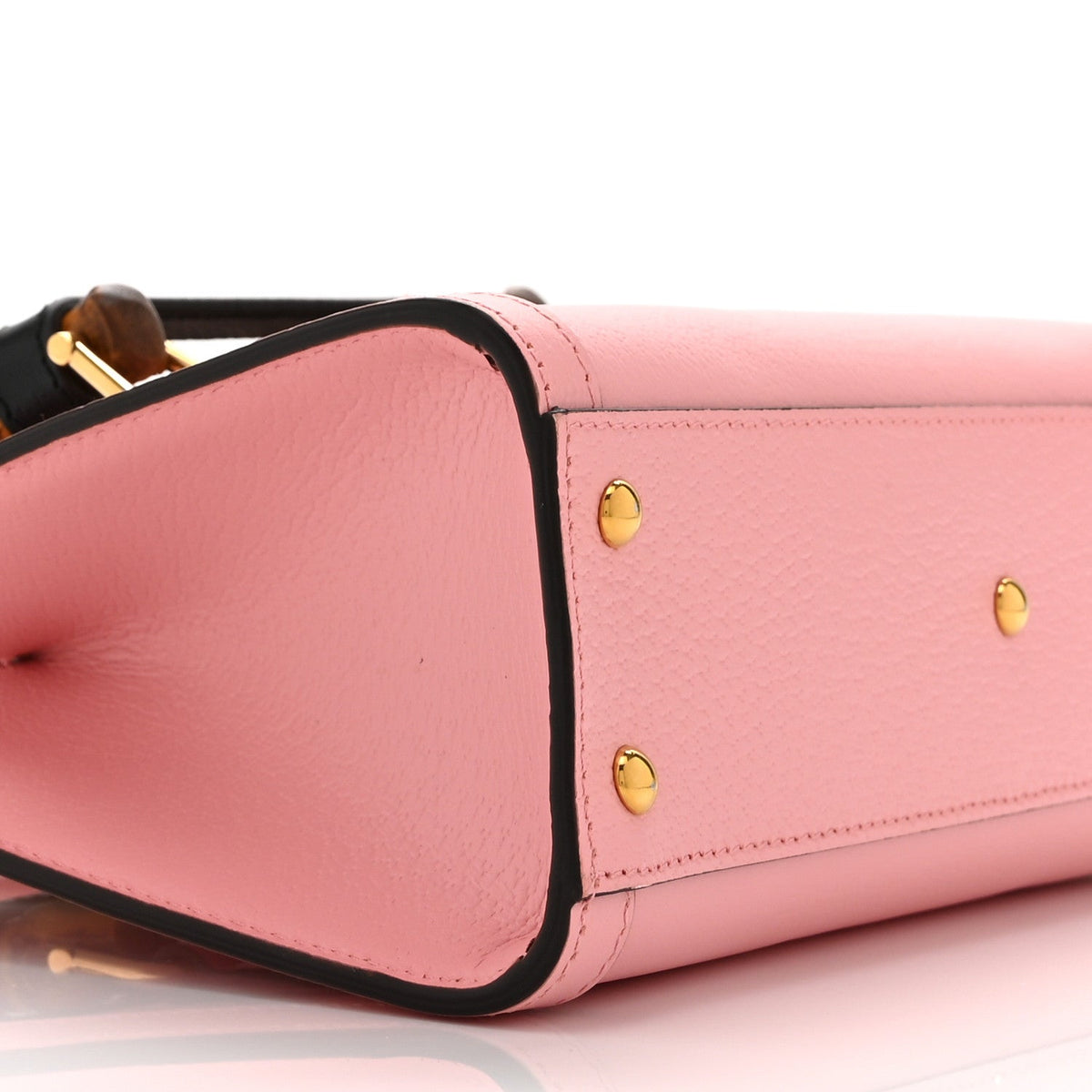 Textured Dollar Calfskin Web Small Diana Shoulder Bag Wild Rose Black