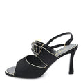 Suede CC Bow Slingback Pumps 37.5 Black Gold