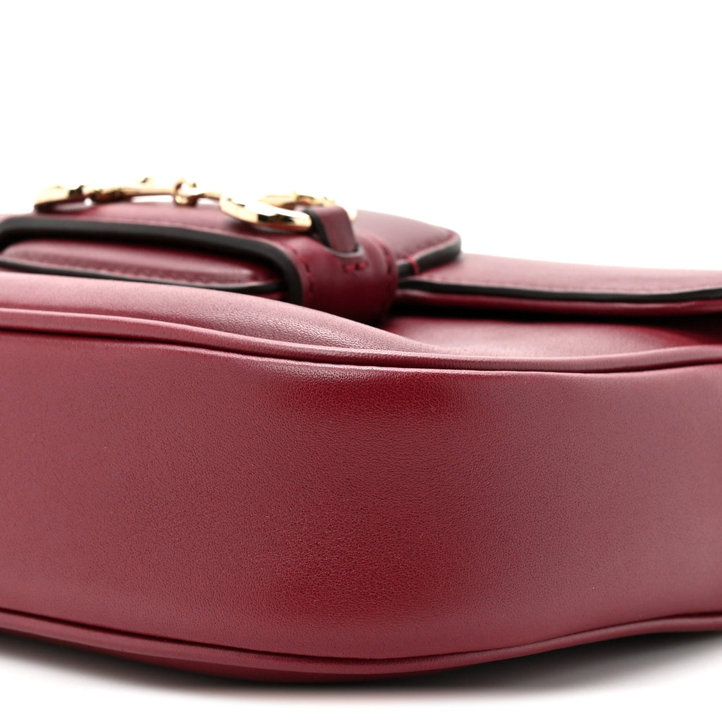 Soft Calfskin Horsebit 1955 Small Shoulder Bag Rosso Ancora