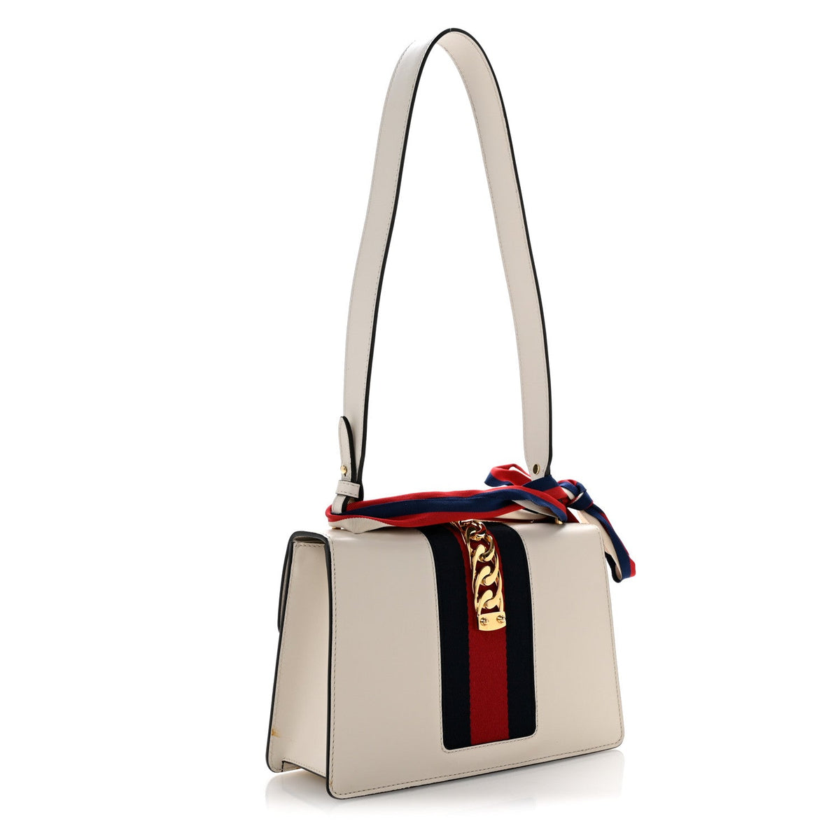 Calfskin Small Sylvie Shoulder Bag Off White