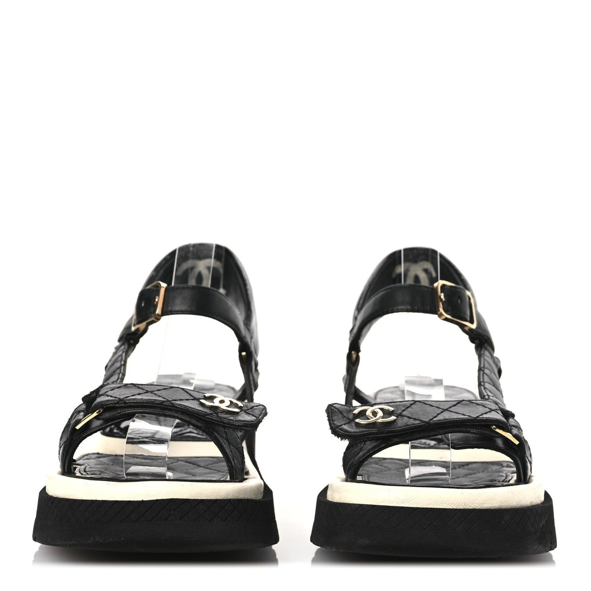 Lambskin Patent Logo Platform Sandals 39 Black