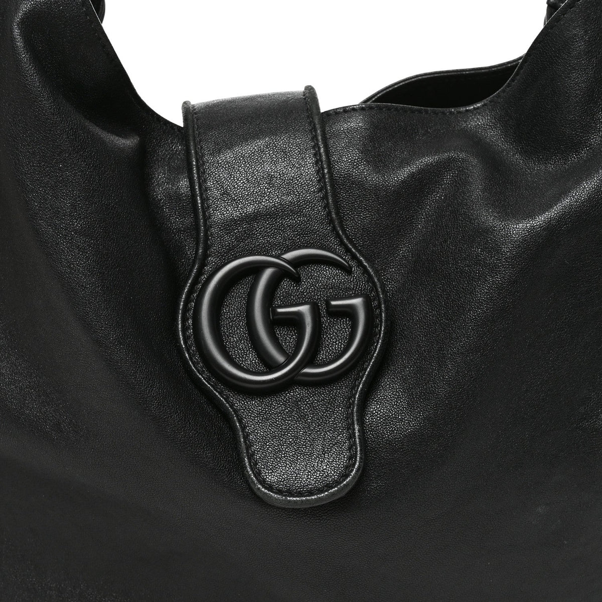 Goatskin Monochrome Large Aphrodite Shoulder Bag Black