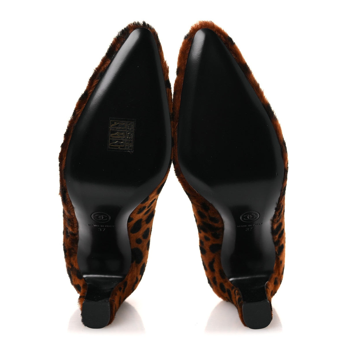 Pony Hair Lambskin Pumps 37 Brown Black