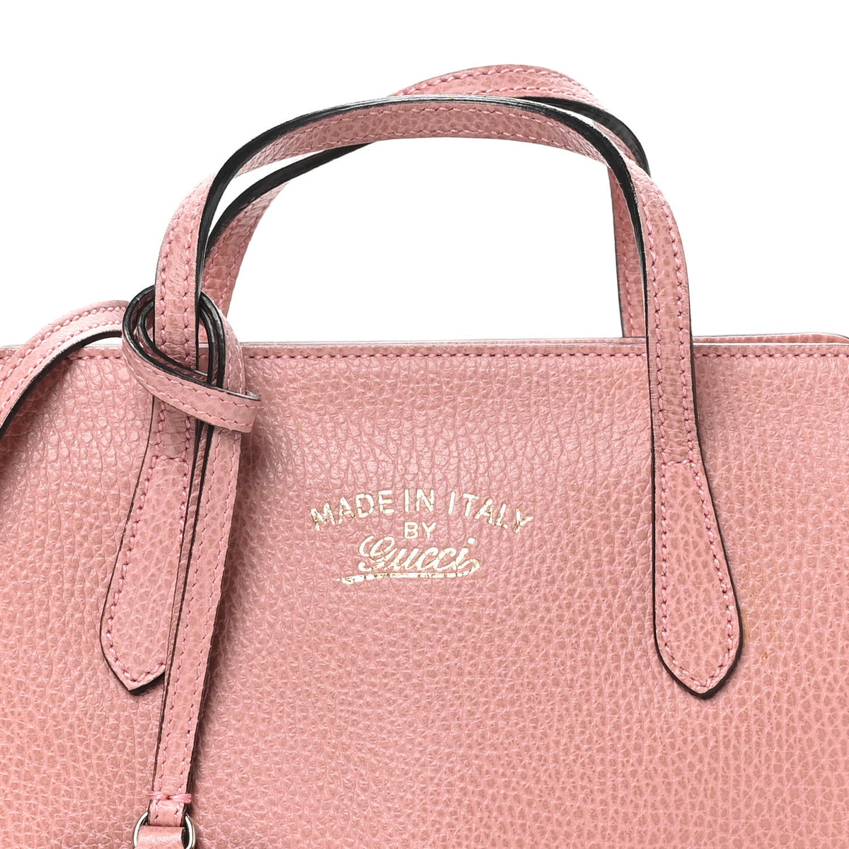 Dollar Calfskin Mini Swing Top Handle Bag Soft Pink