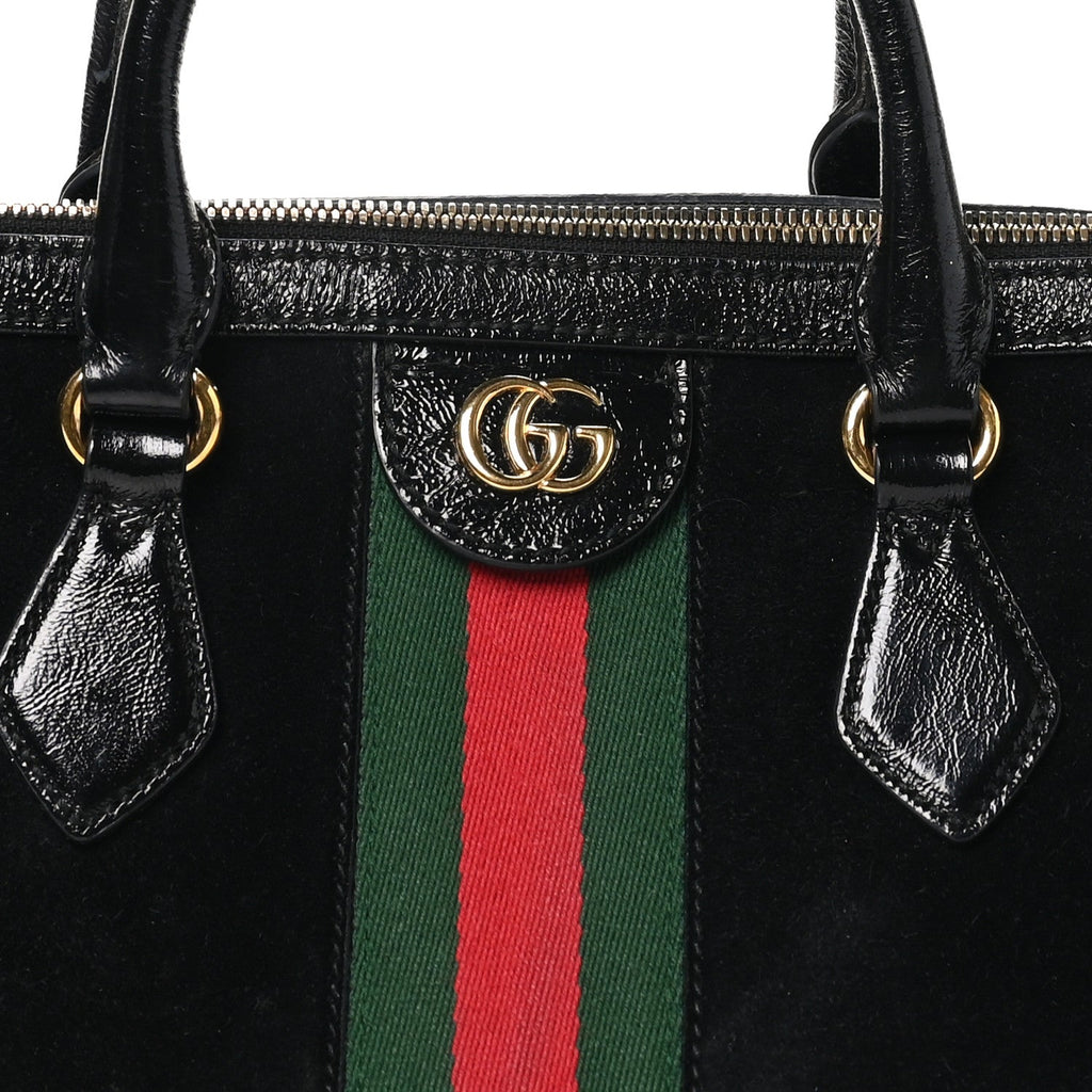 Suede Patent GG Web Medium Ophidia Boston Black