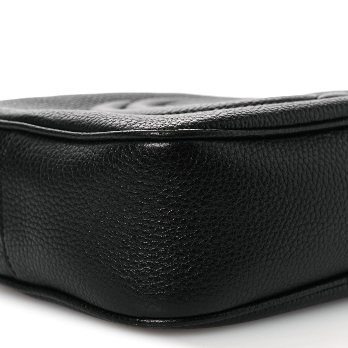 Pebbled Calfskin Small Soho Disco Bag Black