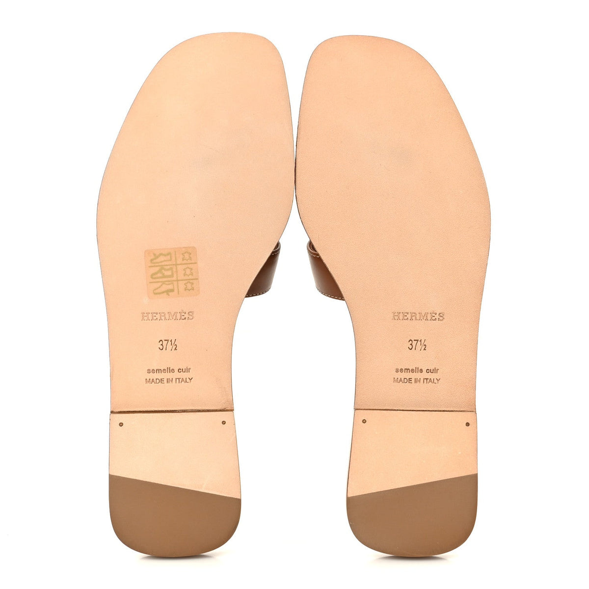 Box Calfskin Oran Sandals 37.5 Gold