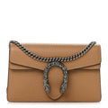 Dollar Calfskin Crystal Super Mini Dionysus Shoulder Bag Natural Tan Black Diamond