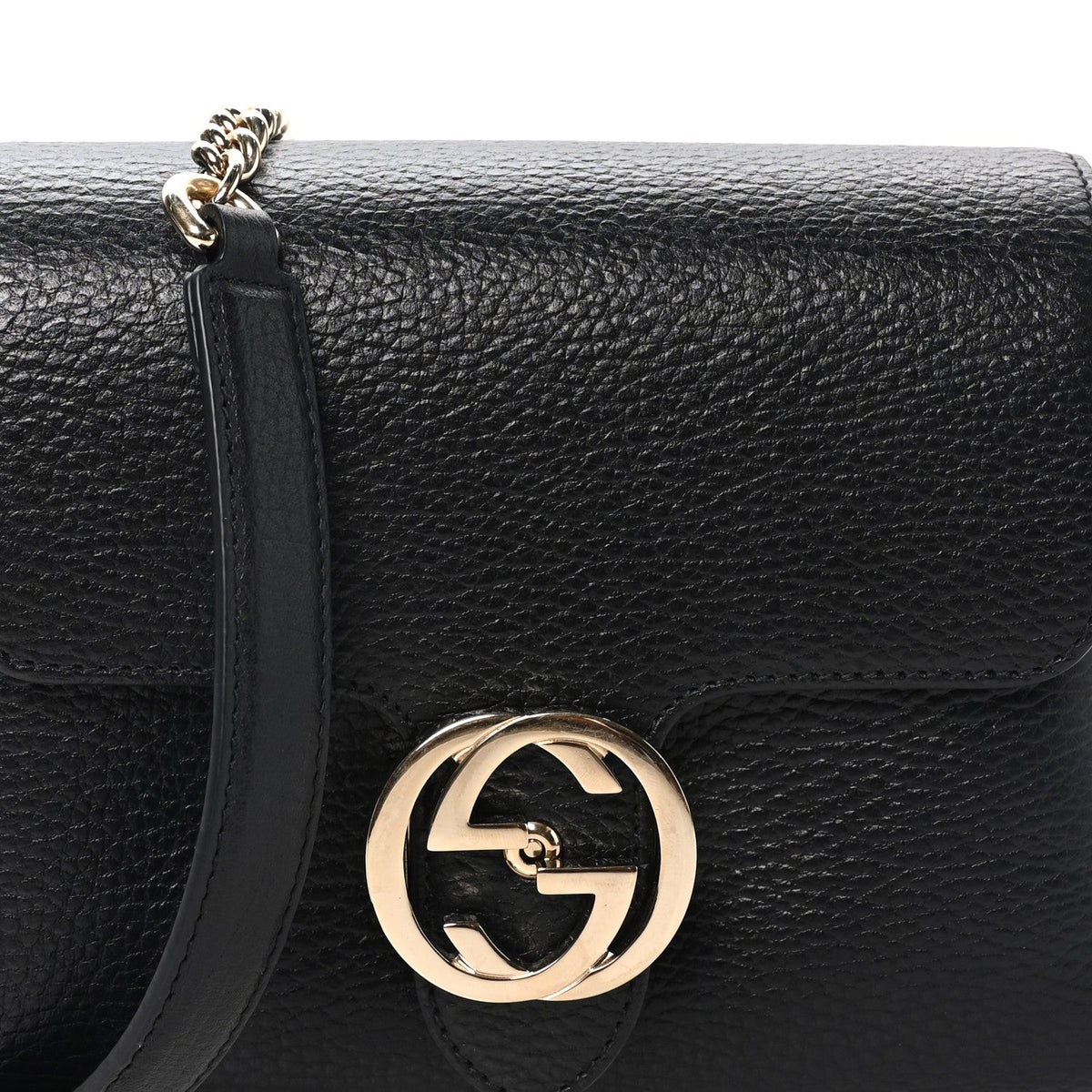 Dollar Calfskin Interlocking G Crossbody Bag Black