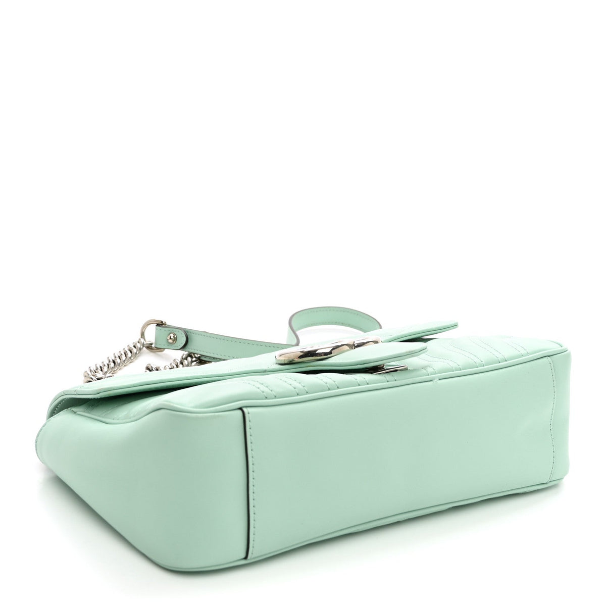 Calfskin Matelasse Small GG Marmont Shoulder Bag Water Green