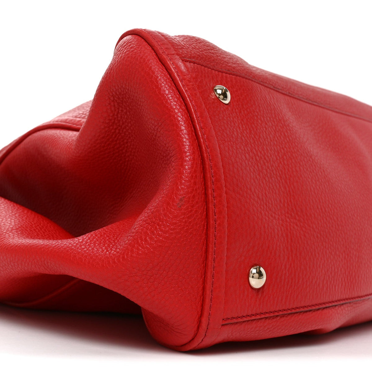 Pebbled Calfskin Large Soho Shoulder Bag Red