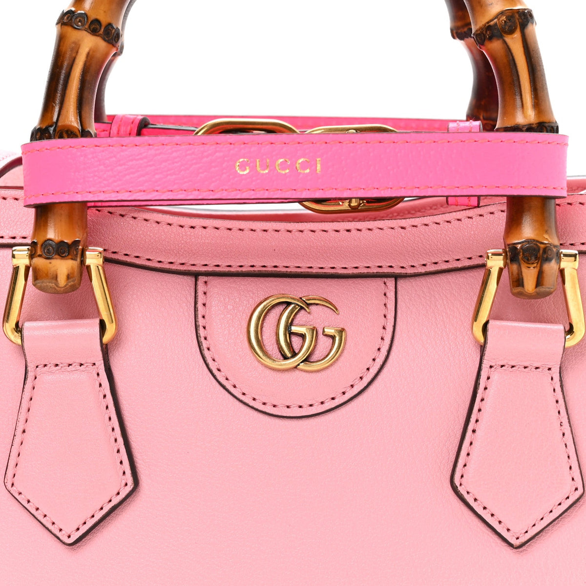 Wonka Grain Calfskin Mini Diana Tote Bag Wild Rose Fuxia Fluo