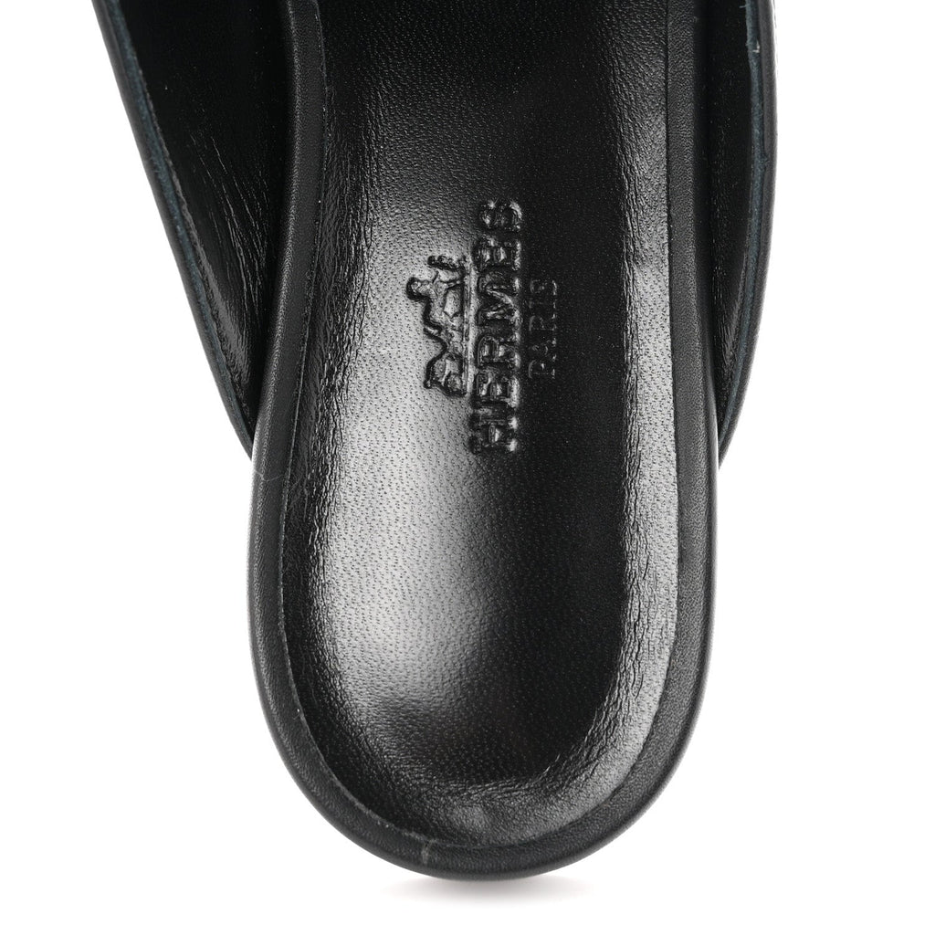 Fringed Calfskin Oz Mules 36.5 Black