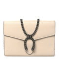 Dollar Calfskin Mini Dionysus Chain Wallet Mystic White