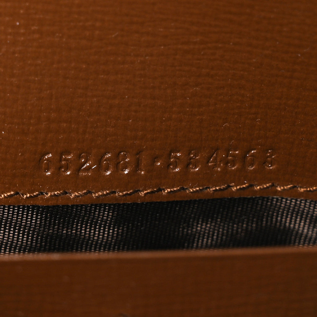 GG Supreme Monogram Azalea Calfskin Web Jackie 1961 Chain Wallet Beige Ebony Brown Sugar