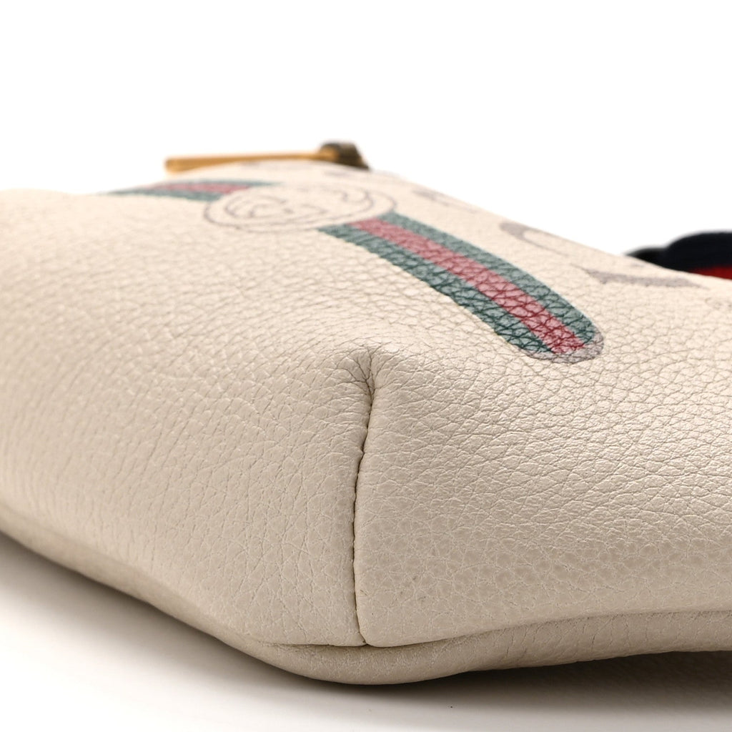 Grained Calfskin Small Logo Belt Bag White