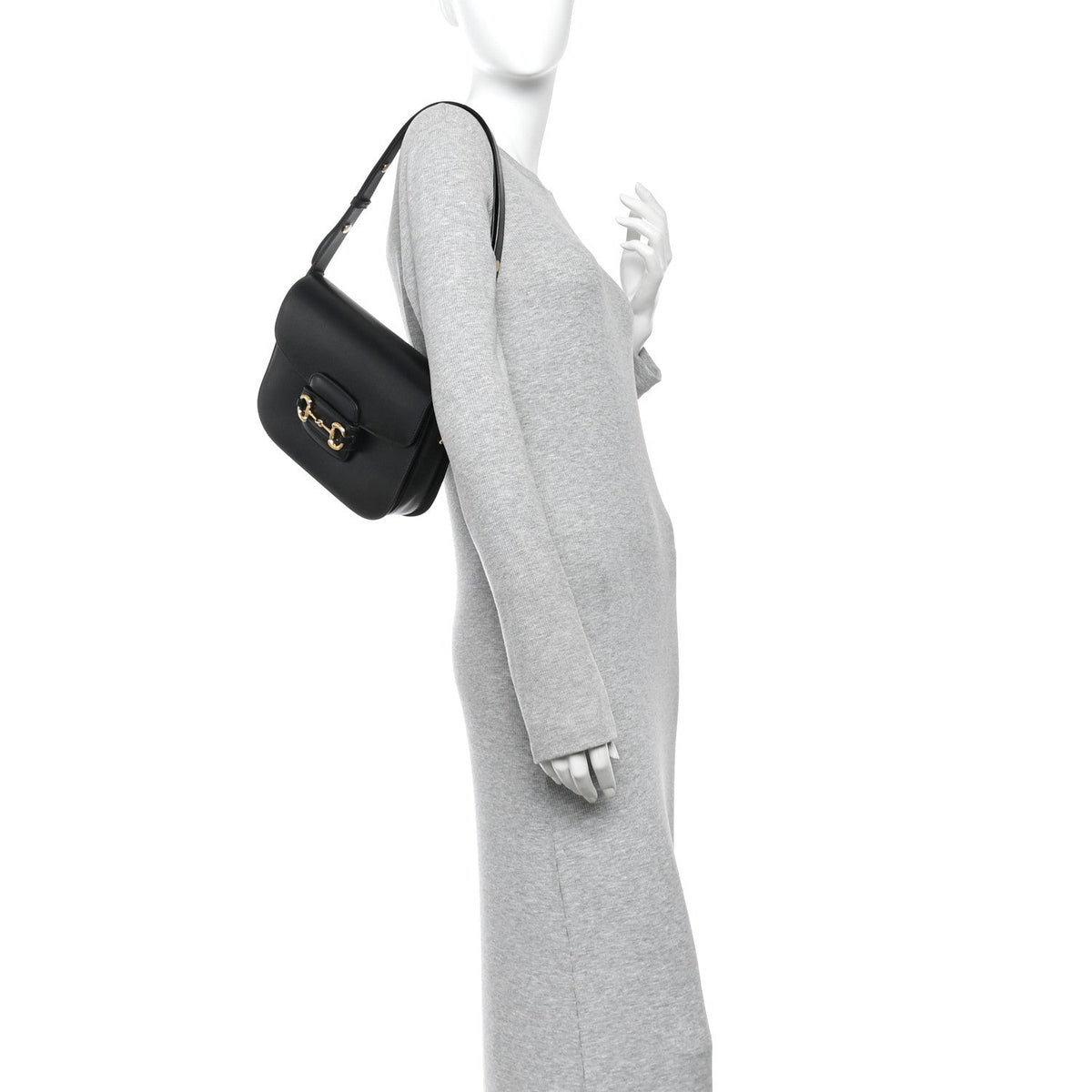 Azalea Calfskin Horsebit 1955 Shoulder Bag Black