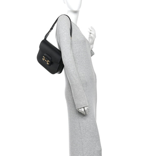 Azalea Calfskin Horsebit 1955 Shoulder Bag Black