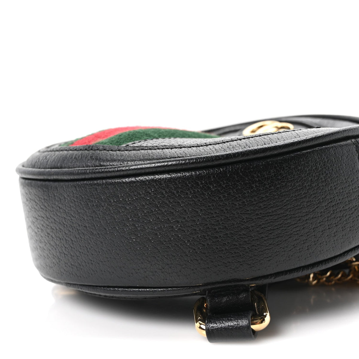 Grained Calfskin Web Mini Ophidia Round Backpack  Black