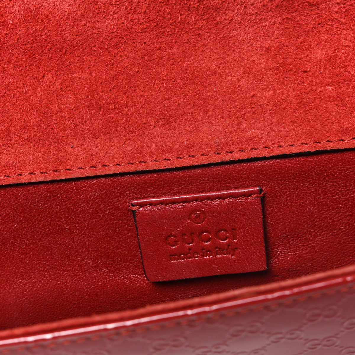 Patent Microguccissima Small Broadway Clutch Red