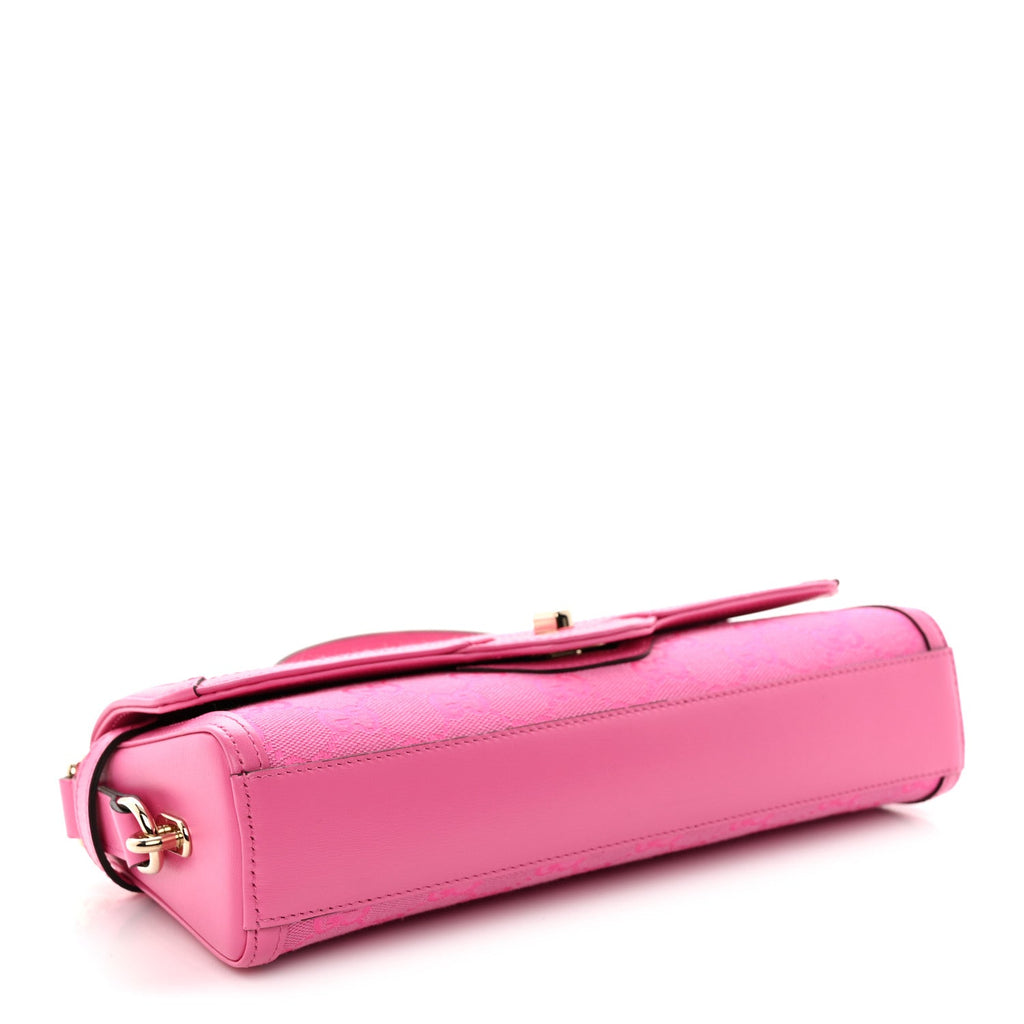 GG Monogram Textured Dollar Calfskin Small Luce Shoulder Bag Pink