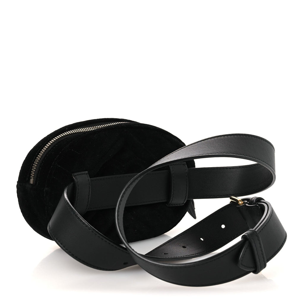 Velvet Matelasse GG Marmont Belt Bag Black 95 38 Black