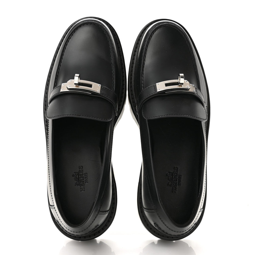 Calfskin Womens Icone Loafers 37 Black