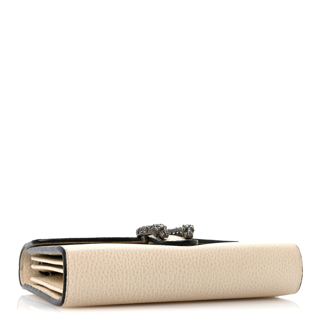 Dollar Calfskin Mini Dionysus Chain Wallet Mystic White
